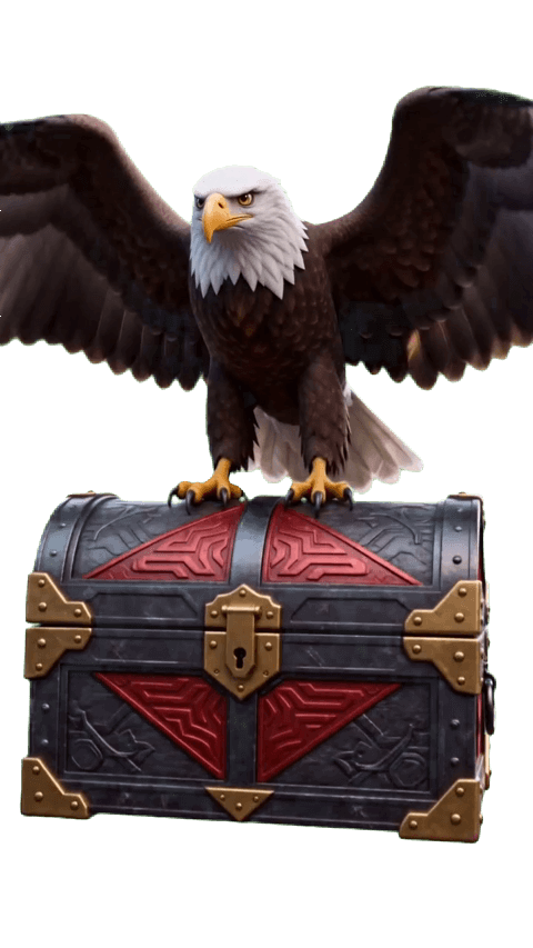 Adler mit kiste