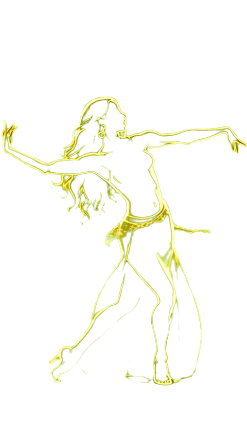 Bauchtanz – Goldene Silhouette auf Greenscreen