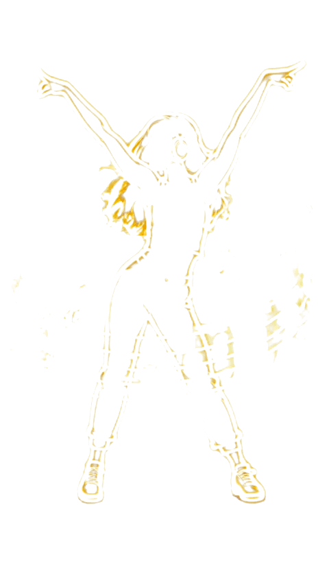 Disco Dance – Goldene Silhouette auf Greenscreen