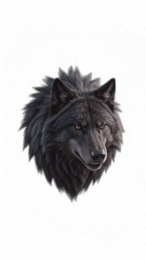Heart Black Wolf