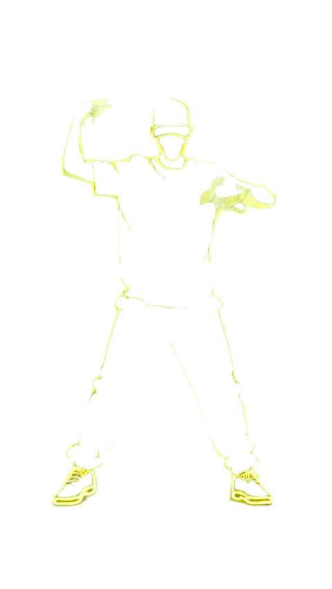 Hip-Hop Dance – Goldene Silhouette auf Greenscreen