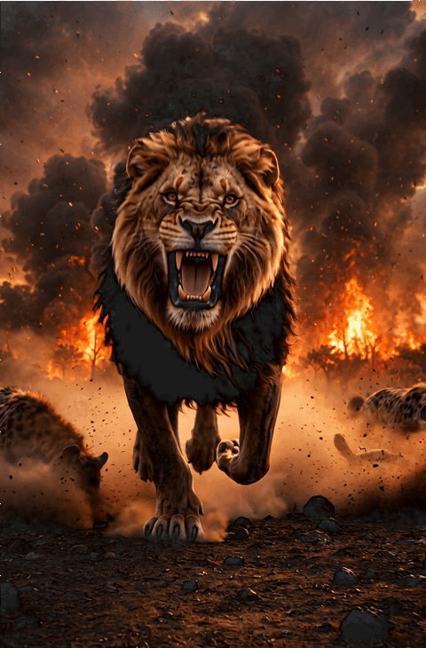 Lion & Hyena Battle – TikTok LIVE Background