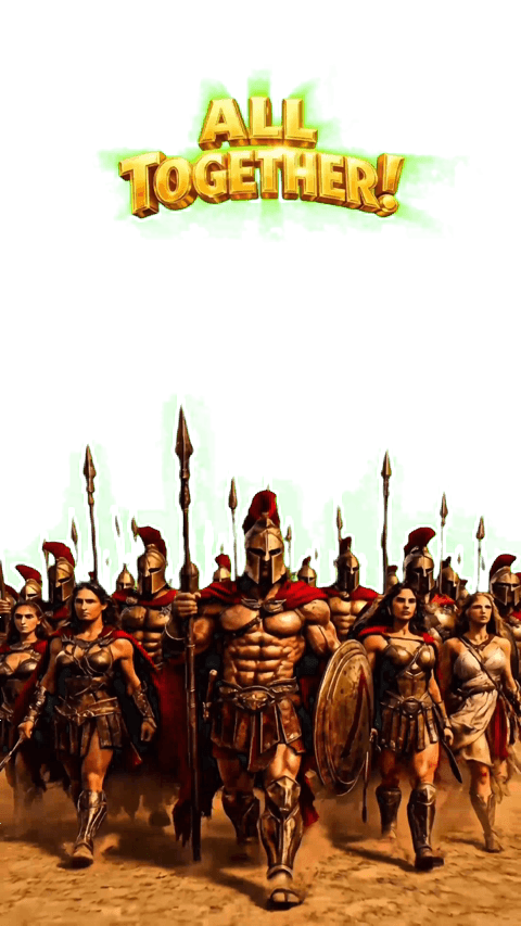 Sparta, alle zusammen Kurzeinblendung Greenscreen