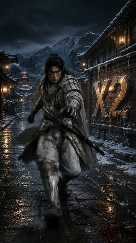 X2 Samurai mit Background FREE Animation