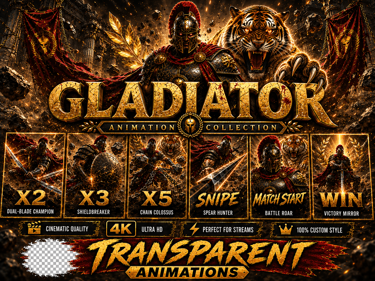 Gladiator Animation Collection – 6 Epic Cinematic Stream Animations