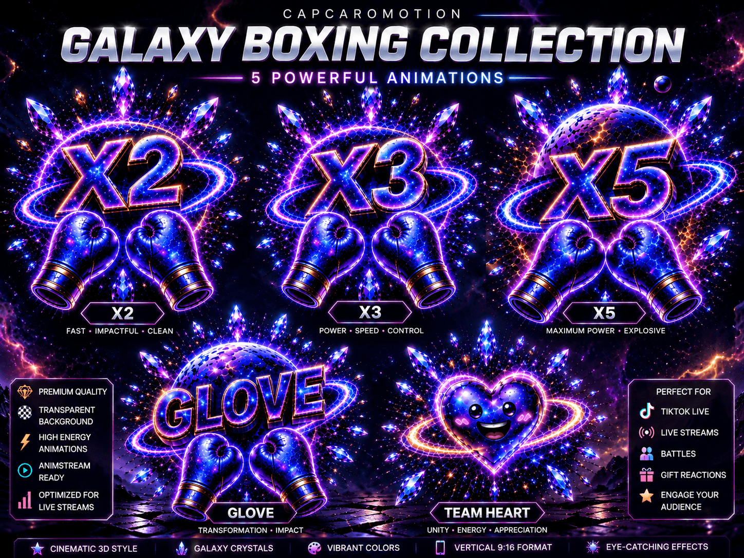 Galaxy Boxing Collection X2, X3, X5, GLOVE & Team Heart | TikTok LIVE