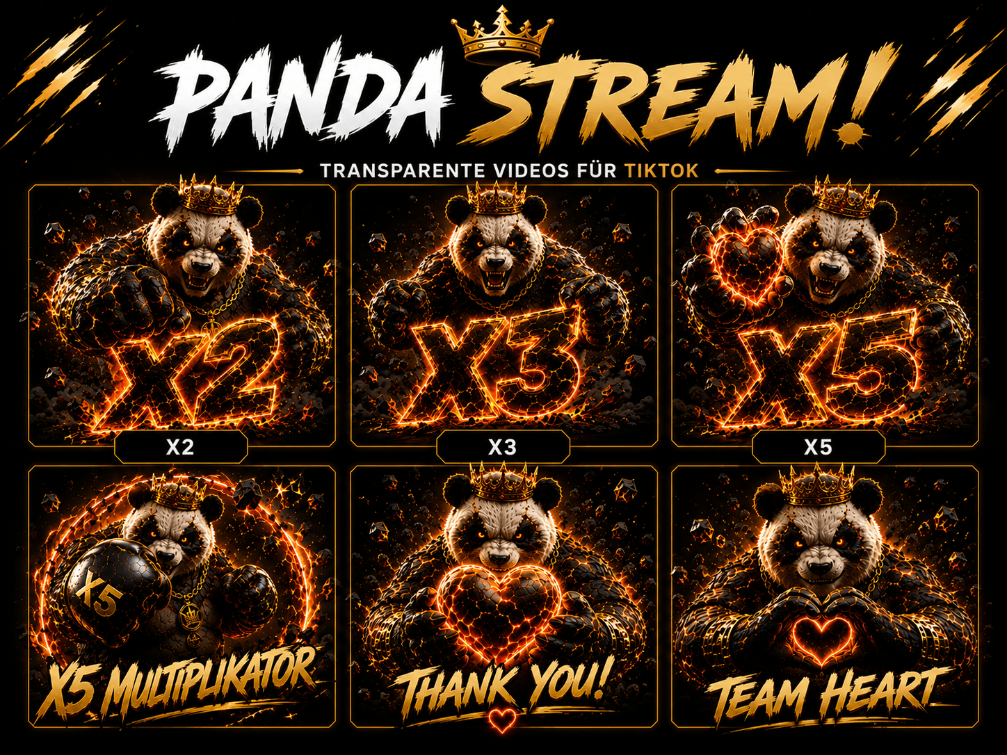 🐼 Panda Stream! – Transparente TikTok LIVE Animationen
