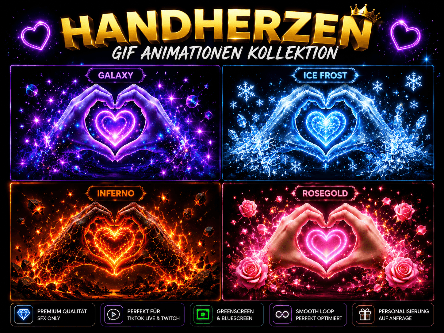 💖 Handherzen GIF Animationen Kollektion