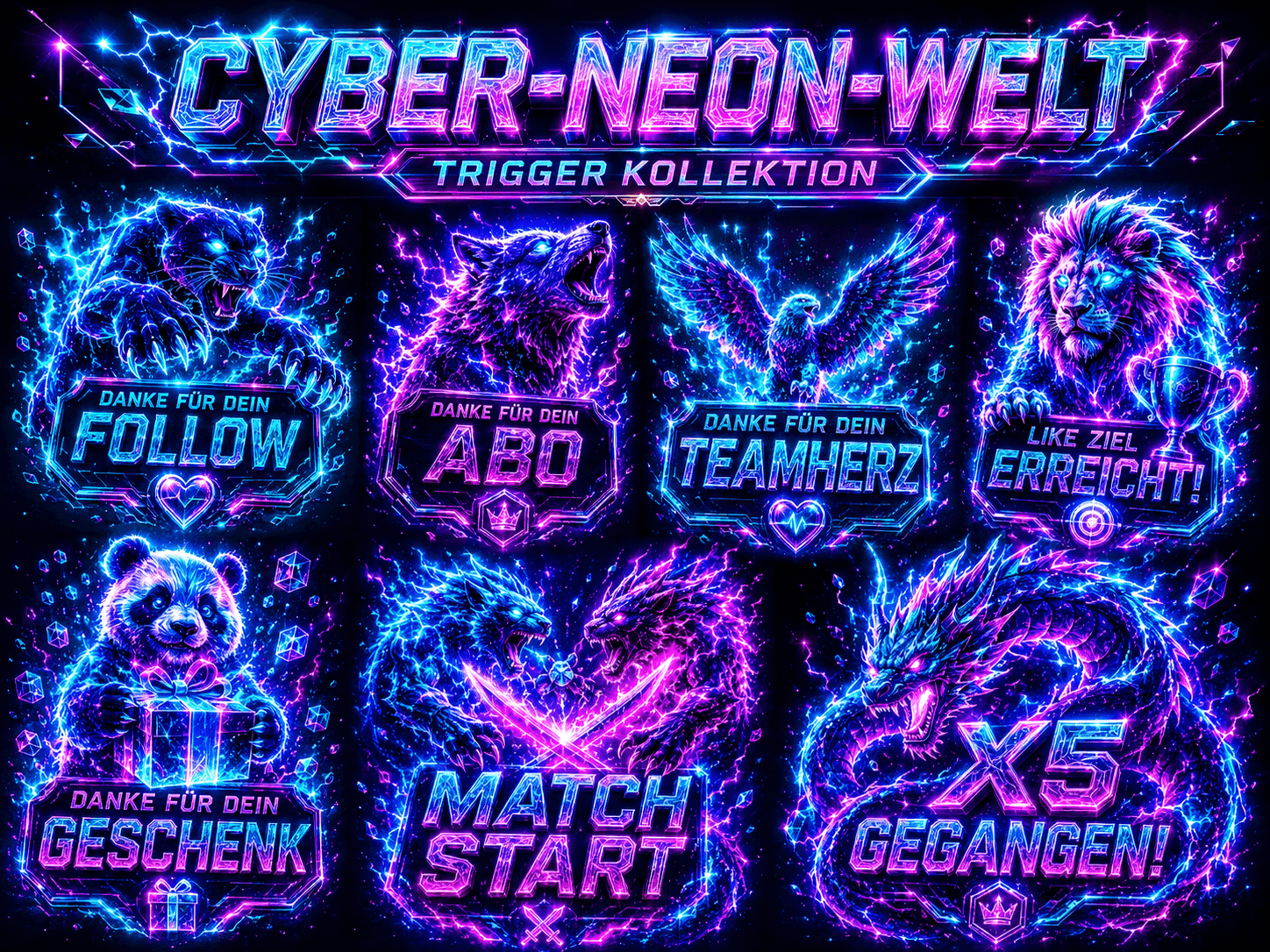 ⚡ Cyber-Neon-Welt – Trigger Kollektion