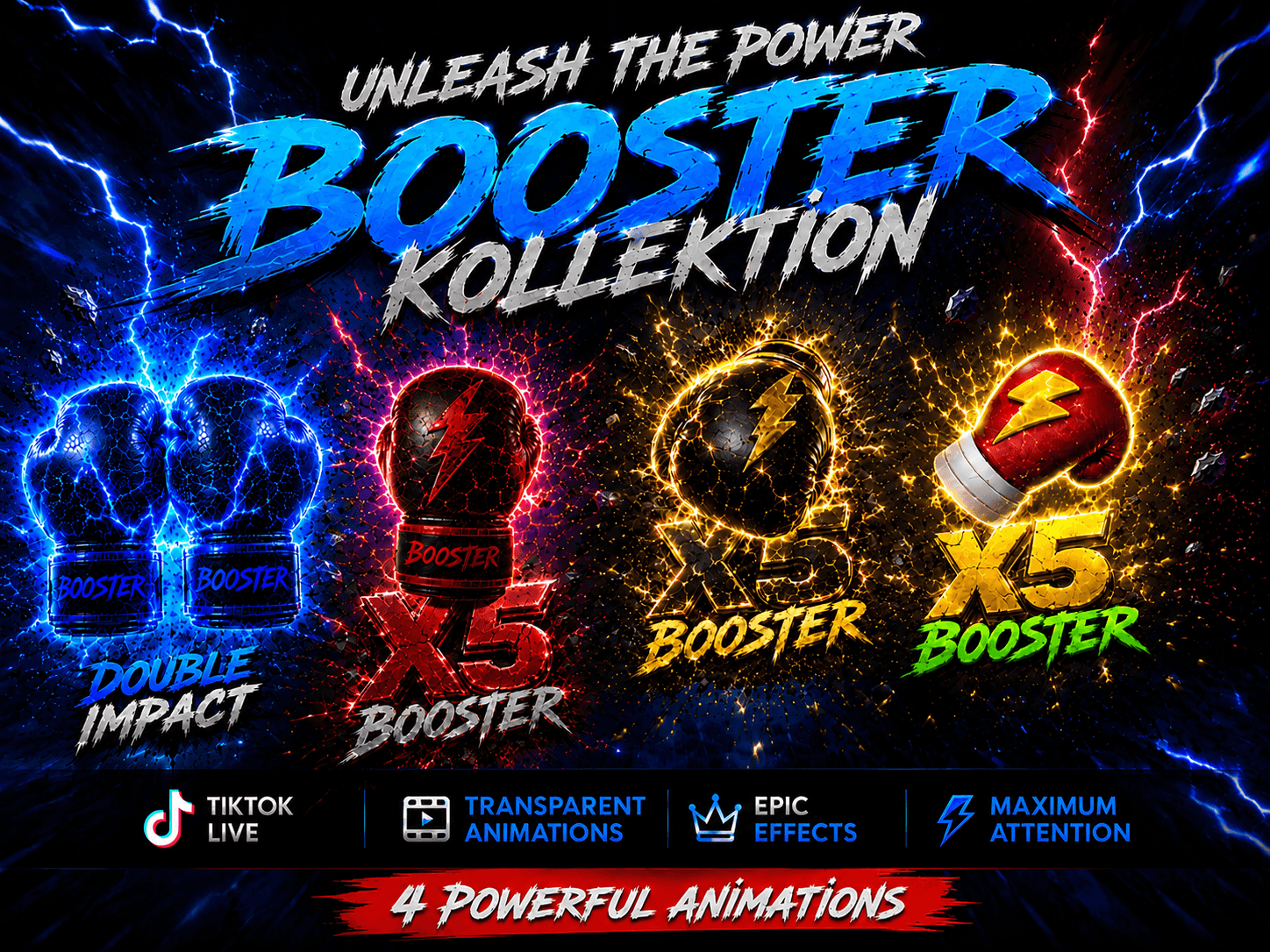 Booster Collection / 5 Transparent TikTok LIVE X5 Animations
