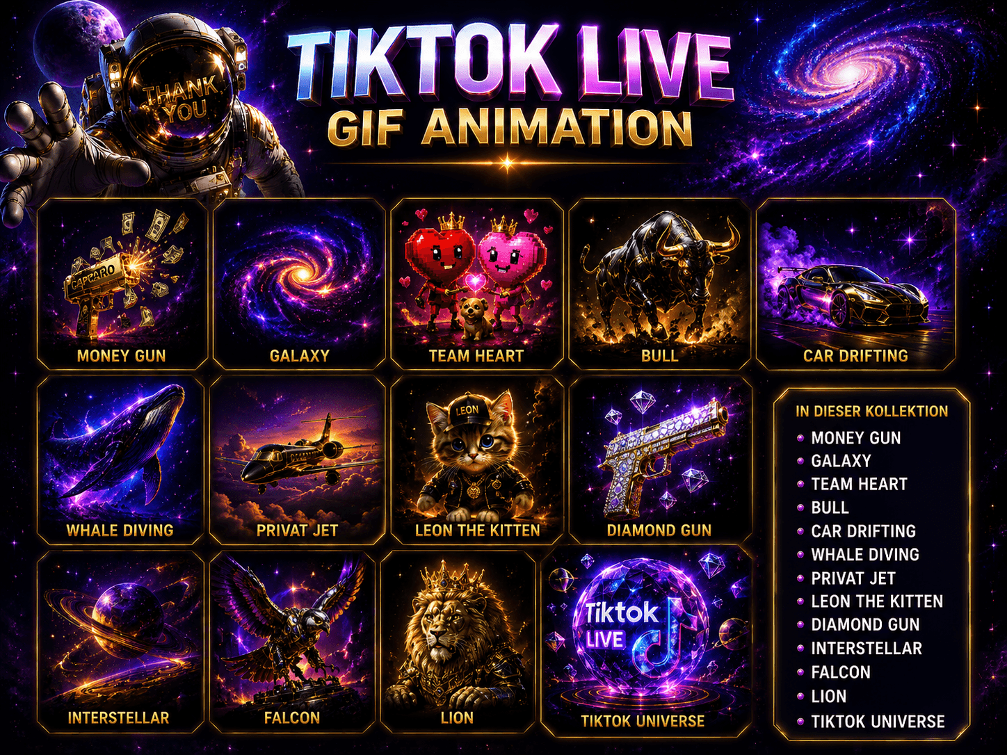 TIKTOK LIVE GIF / GESCHENKE ANIMATION COLLECTION