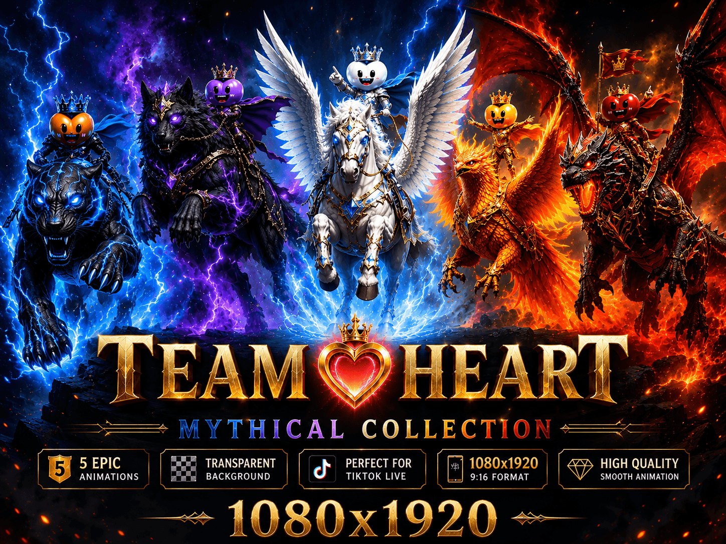 TEAMHERZ / Team Heart Mythical Creatures Collection | 5 TikTok LIVE Animationen