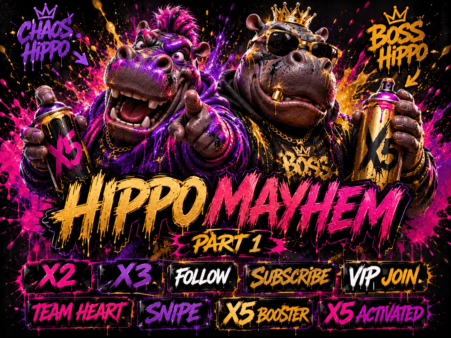 HIPPO MAYHEM – PART 1 | Graffiti TikTok LIVE Alert Collection | X2 • X3 • SNIPE