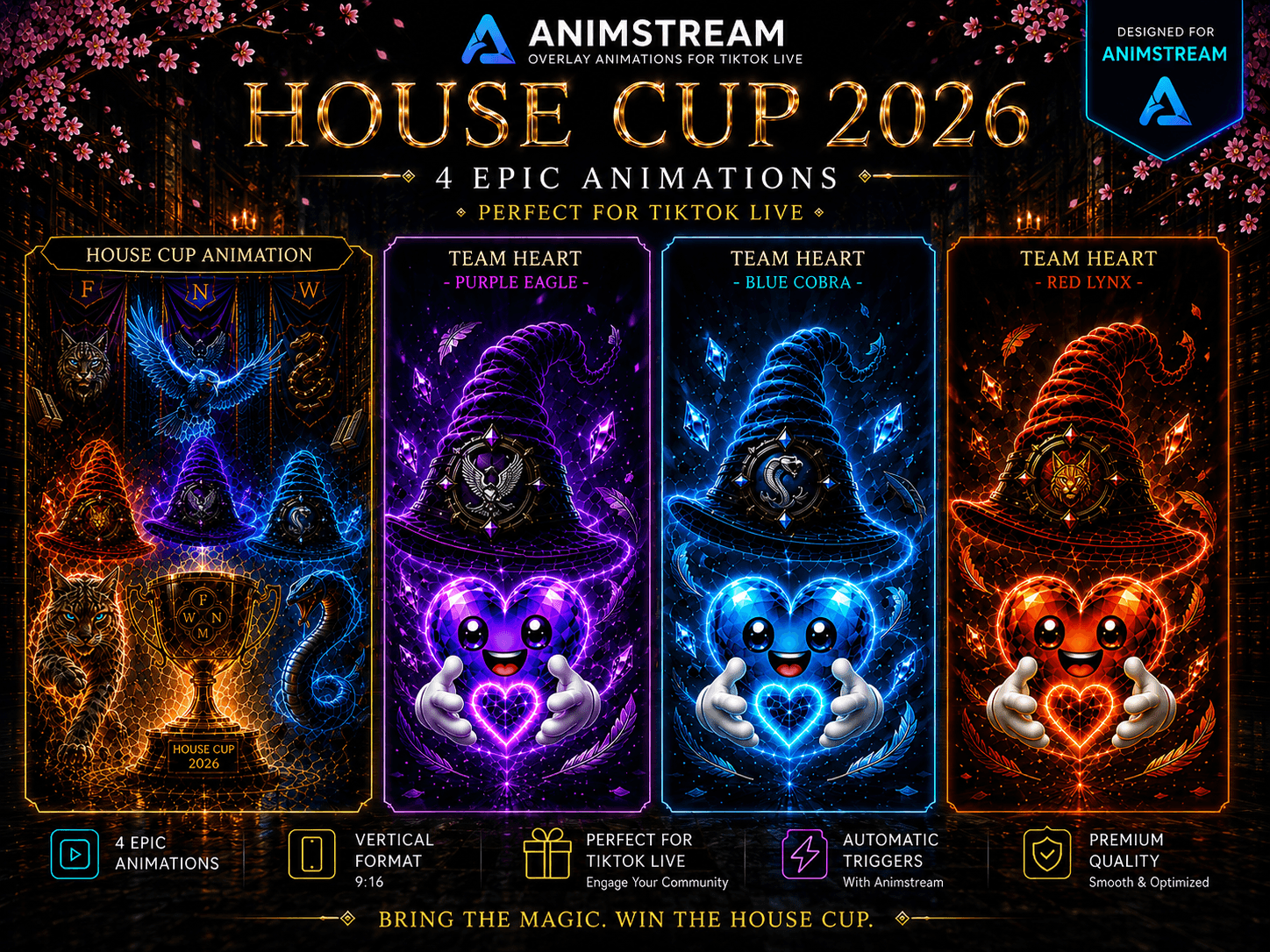 House Cup 2026 – Team Heart Collection | Nightshade, Firelight & Whitewind